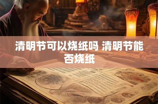 清明节可以烧纸吗 清明节能否烧纸
