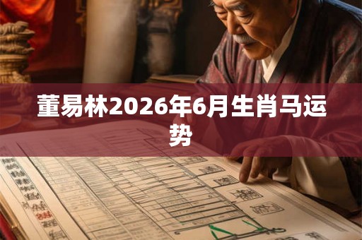 董易林2026年6月生肖马运势 董易林2026年6月生肖马运势