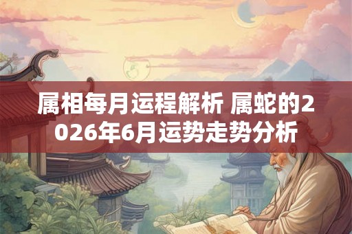 属相每月运程解析 属蛇的2026年6月运势走势分析