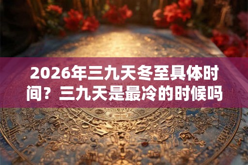 2026年三九天冬至具体时间？三九天是最冷的时候吗？