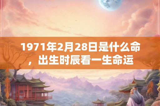 1971年2月28日是什么命，出生时辰看一生命运