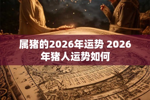 属猪的2026年运势 2026年猪人运势如何