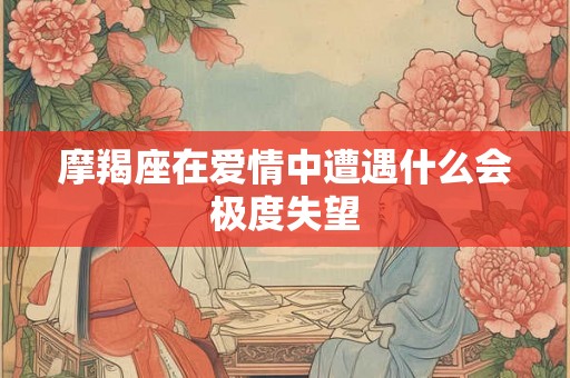 摩羯座在爱情中遭遇什么会极度失望 摩羯座在爱情中遭遇什么会极度失望