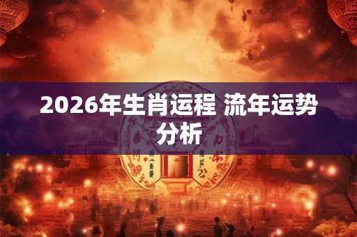 2026年生肖运程 流年运势分析