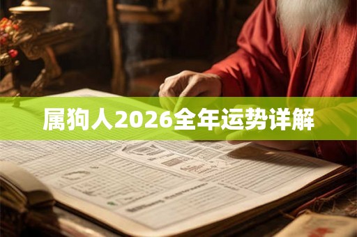 属狗人2026全年运势详解