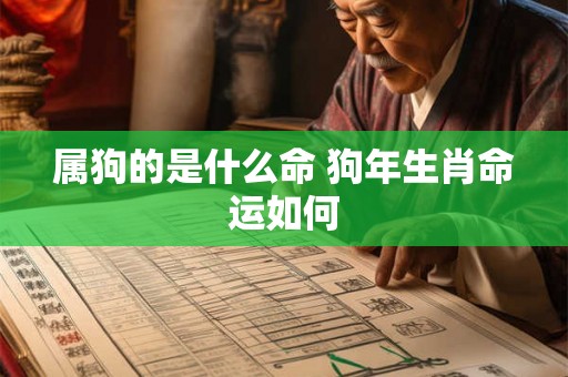 属狗的是什么命 狗年生肖命运如何