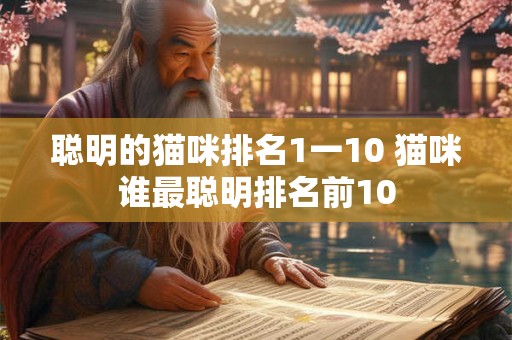 聪明的猫咪排名1一10 猫咪谁最聪明排名前10