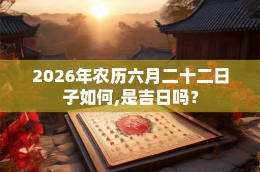 2026年农历六月二十二日子如何,是吉日吗？
