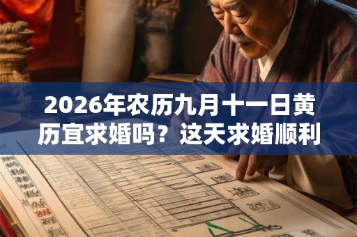 2026年农历九月十一日黄历宜求婚吗？这天求婚顺利吗？