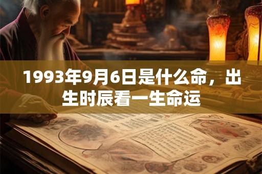 1993年9月6日是什么命，出生时辰看一生命运