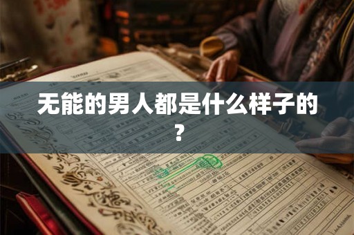 无能的男人都是什么样子的？