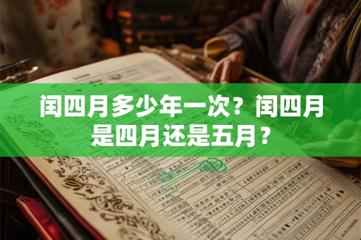 闰四月多少年一次？闰四月是四月还是五月？