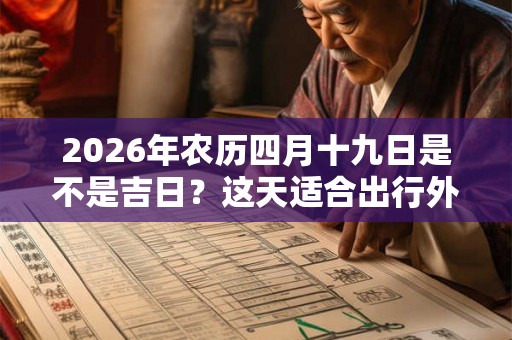 2026年农历四月十九日是不是吉日？这天适合出行外出吗？