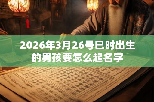 2026年3月26号巳时出生的男孩要怎么起名字