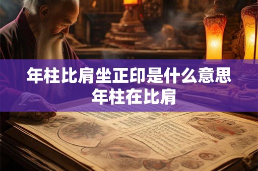 年柱比肩坐正印是什么意思  年柱在比肩