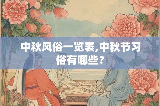 中秋风俗一览表,中秋节习俗有哪些？