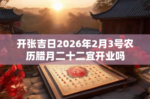 开张吉日2026年2月3号农历腊月二十二宜开业吗 开张吉日2026年2月3号农历腊月二十二宜开业吗