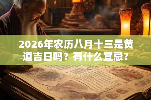 2026年农历八月十三是黄道吉日吗？有什么宜忌？