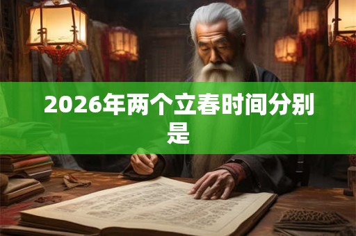 2026年两个立春时间分别是