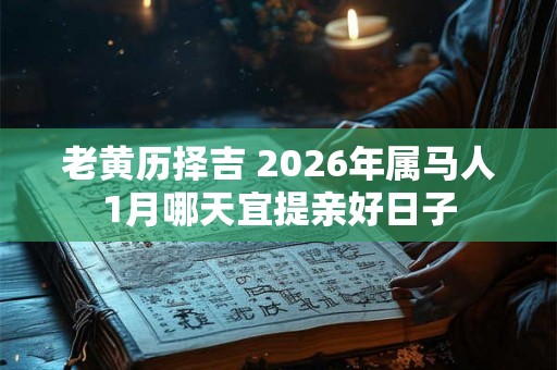 老黄历择吉 2026年属马人1月哪天宜提亲好日子