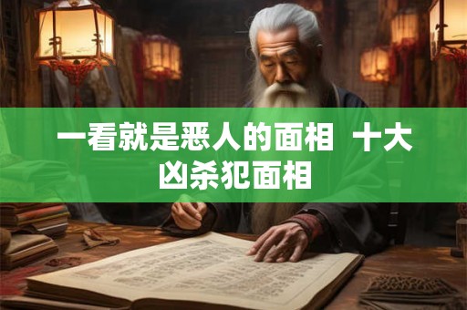 一看就是恶人的面相  十大凶杀犯面相