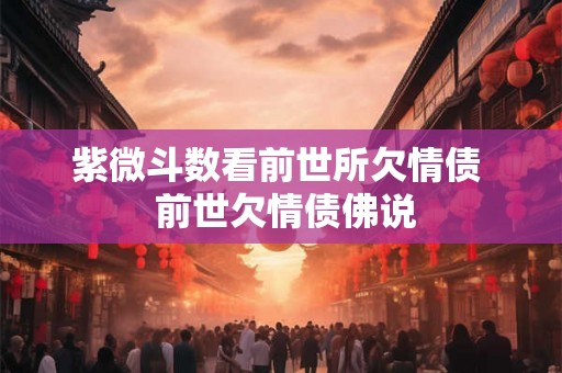 紫微斗数看前世所欠情债  前世欠情债佛说