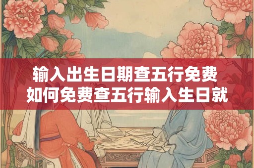 输入出生日期查五行免费 如何免费查五行输入生日就行