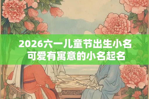 2026六一儿童节出生小名 可爱有寓意的小名起名