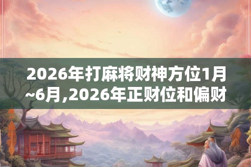 2026年打麻将财神方位1月~6月,2026年正财位和偏财位 2026年打麻将财神方位1月~6月,2026年正财位和偏财位