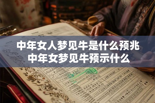 中年女人梦见牛是什么预兆 中年女梦见牛预示什么