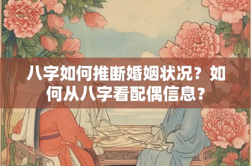 八字如何推断婚姻状况？如何从八字看配偶信息？