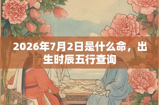 2026年7月2日是什么命，出生时辰五行查询
