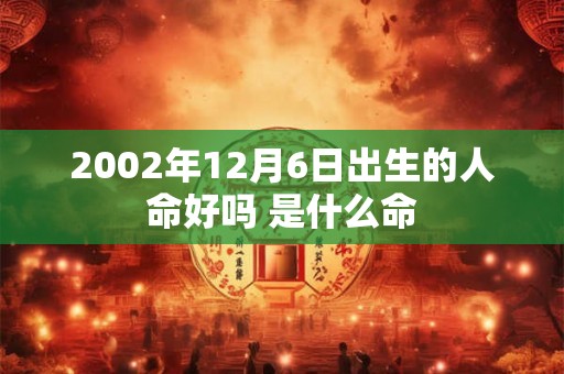 2002年12月6日出生的人命好吗 是什么命