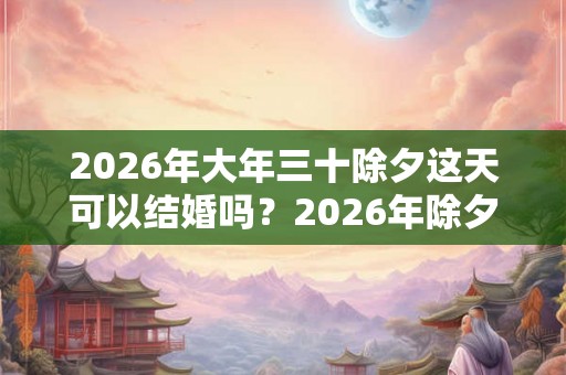 2026年大年三十除夕这天可以结婚吗？2026年除夕办喜酒好吗？