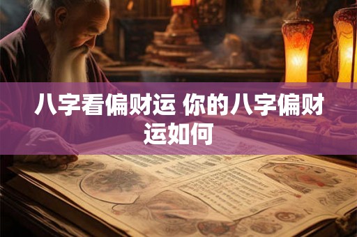 八字看偏财运 你的八字偏财运如何