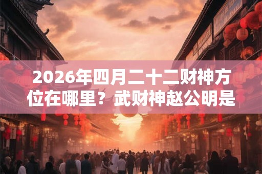 2026年四月二十二财神方位在哪里？武财神赵公明是谁？