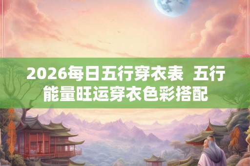 2026每日五行穿衣表  五行能量旺运穿衣色彩搭配