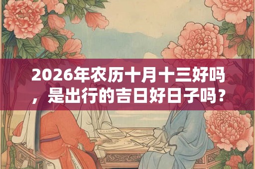 2026年农历十月十三好吗，是出行的吉日好日子吗？