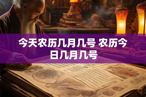 今天农历几月几号 农历今日几月几号