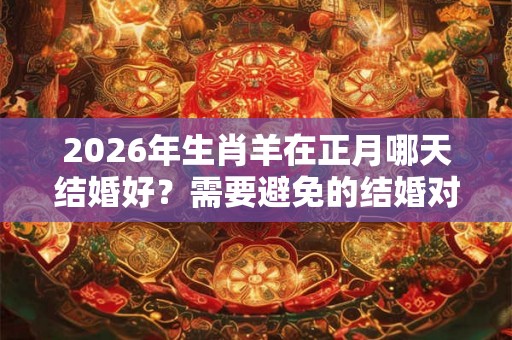 2026年生肖羊在正月哪天结婚好？需要避免的结婚对象