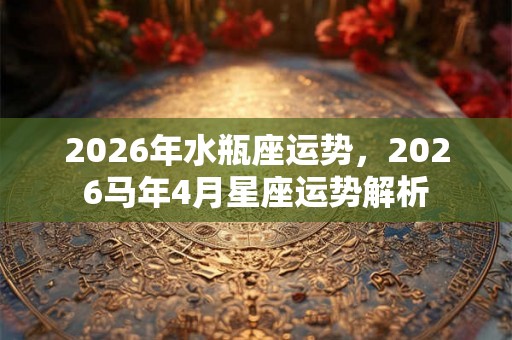 2026年水瓶座运势，2026马年4月星座运势解析