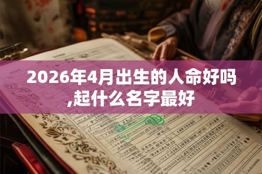 2026年4月出生的人命好吗,起什么名字最好