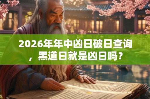 2026年年中凶日破日查询,黑道日就是凶日吗? 2026年年中凶日破日查询,黑道日就是凶日吗?