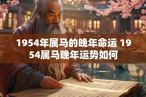 1954年属马的晚年命运 1954属马晚年运势如何