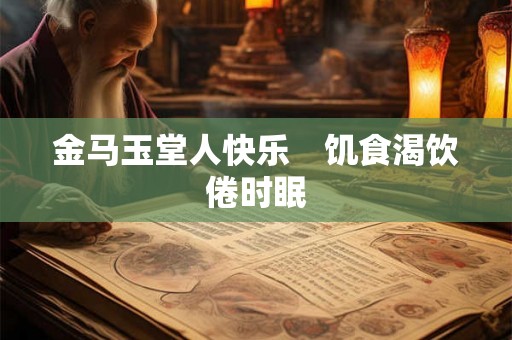 金马玉堂人快乐　饥食渴饮倦时眠