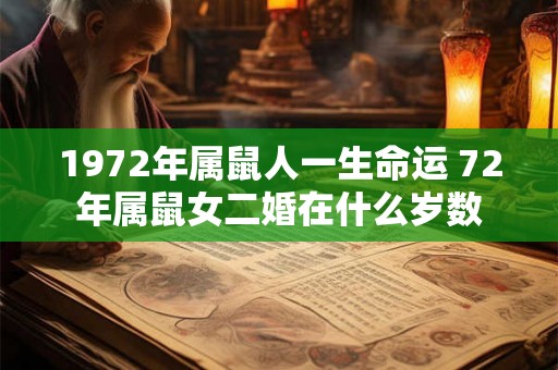 1972年属鼠人一生命运 72年属鼠女二婚在什么岁数 1972年属鼠人一生命运 72年属鼠女二婚在什么岁数