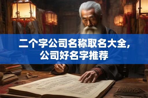 二个字公司名称取名大全,公司好名字推荐