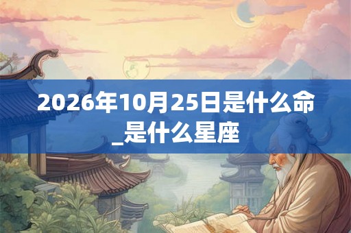2026年10月25日是什么命_是什么星座