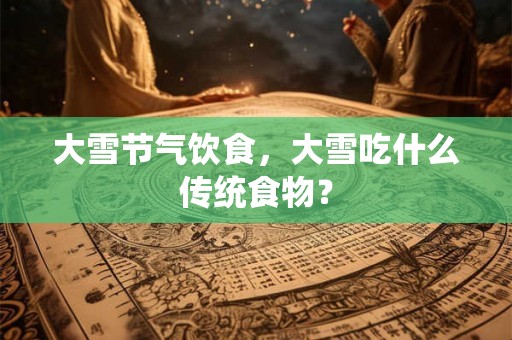 大雪节气饮食，大雪吃什么传统食物？