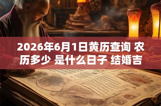 2026年6月1日黄历查询 农历多少 是什么日子 结婚吉时